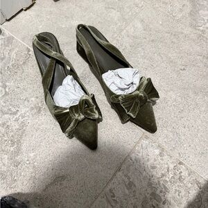 ASOS Olive Velvet Bow Heels